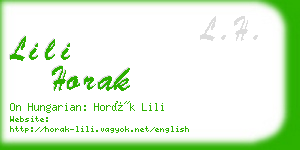lili horak business card